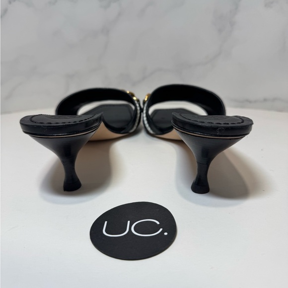 Tory Burch Mini Benton Kitten Heel. Size 6. WITH BOX! Black/Navy/Gold. - Picture 5 of 6